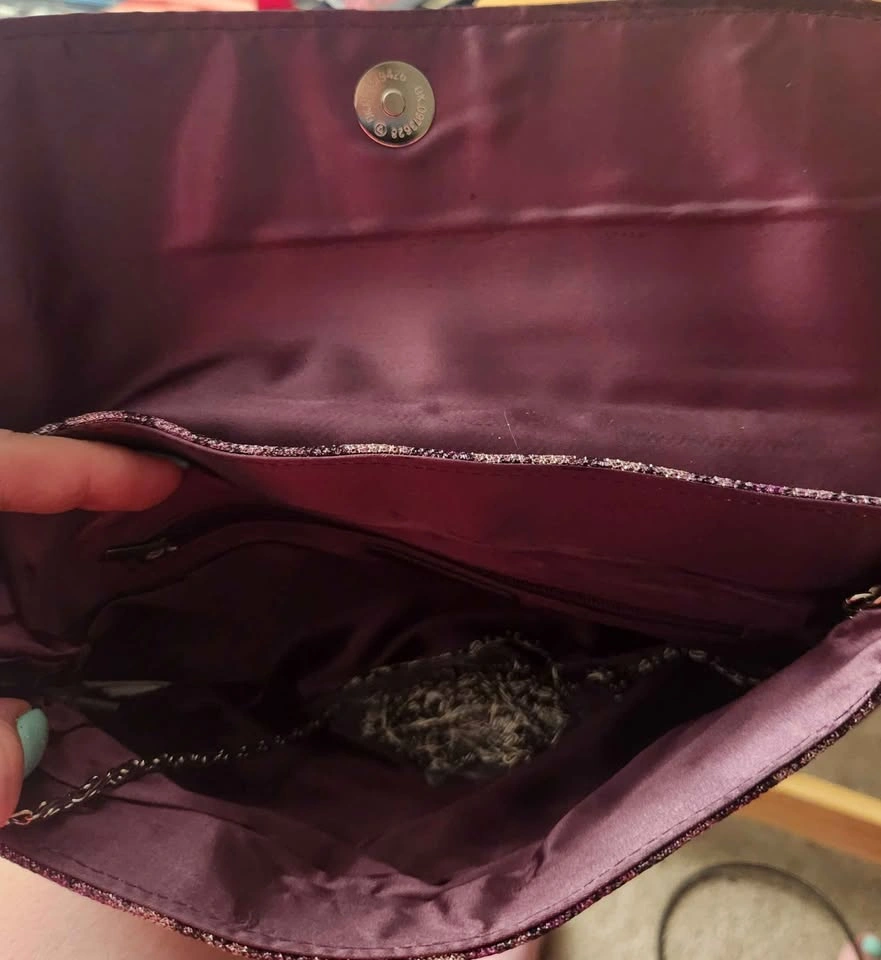 ACCESS Purple Leopard Print Glitter Clutch Bag - photo 4