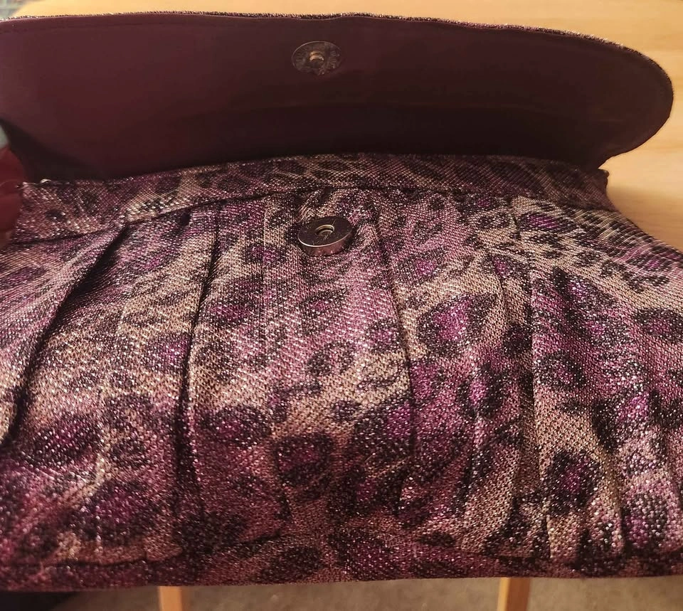 ACCESS Purple Leopard Print Glitter Clutch Bag - photo 5