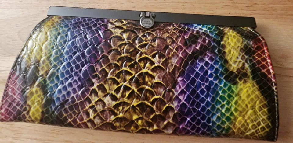 Kay Jones Rainbow Snakeskin Wallet Clutch