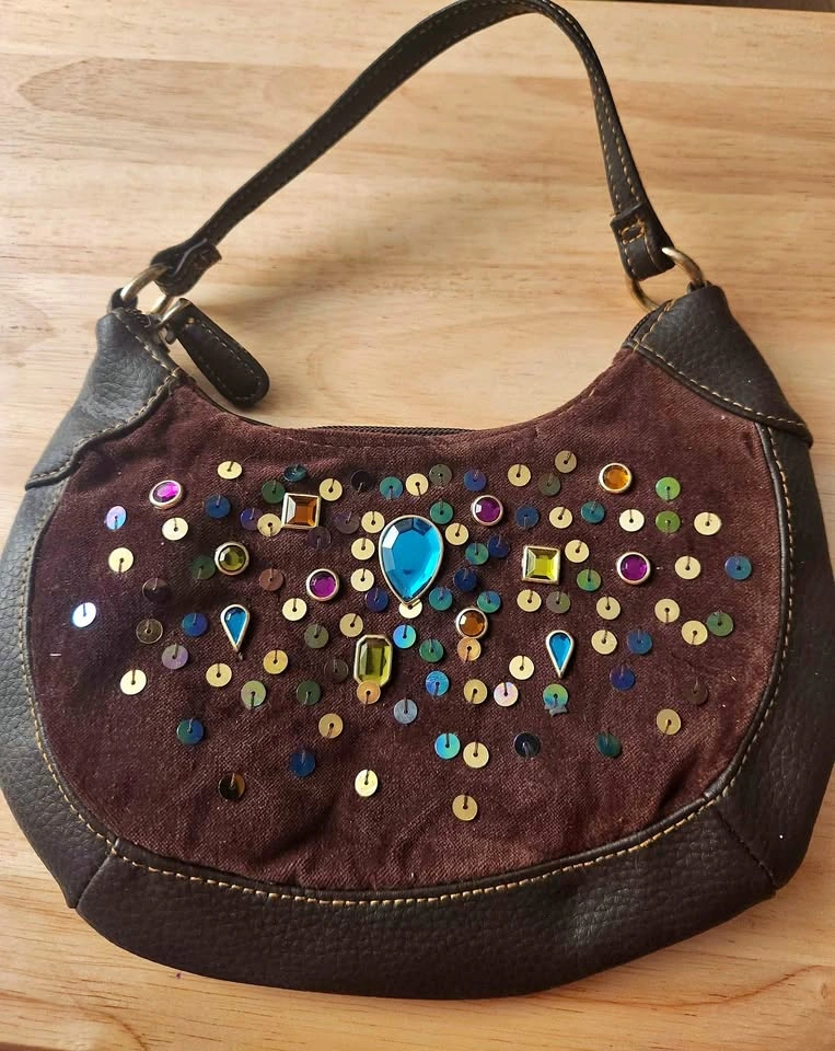 Cute Brown Embellished Clutch