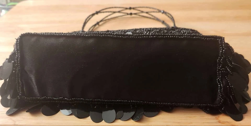 Black Beaded Sequin Handbag - photo 4