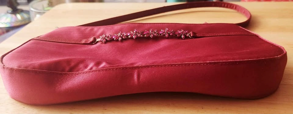 Pink handbag with rhinestone detail - photo 3
