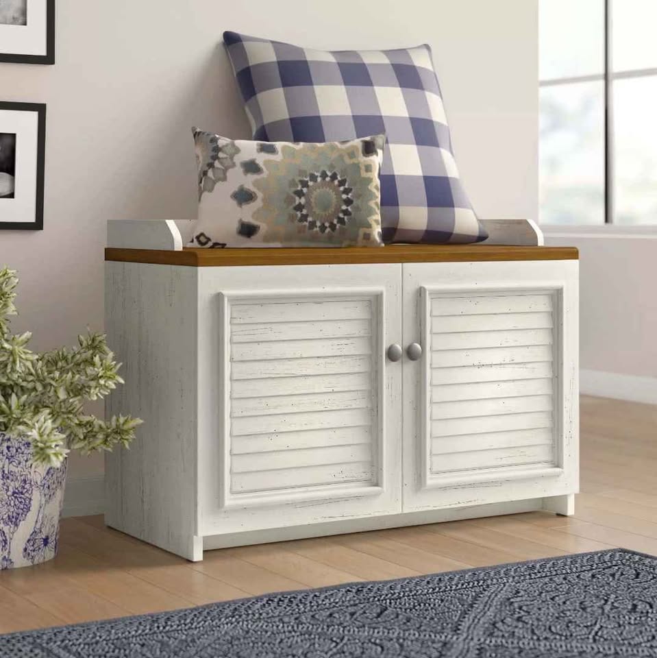 8-Pair Shoe Storage Cabinet/Entryway Bench - photo 2