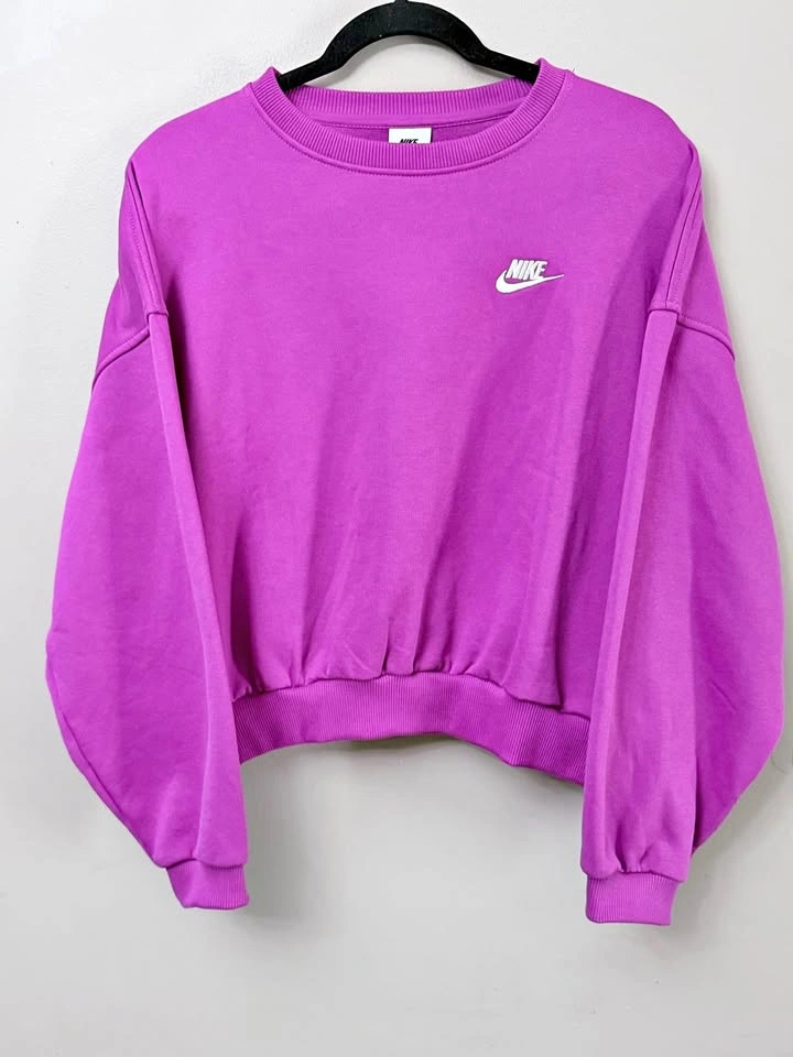 Nike Girls XL Cropped Fleece Sweatshirt - Pink/Purple