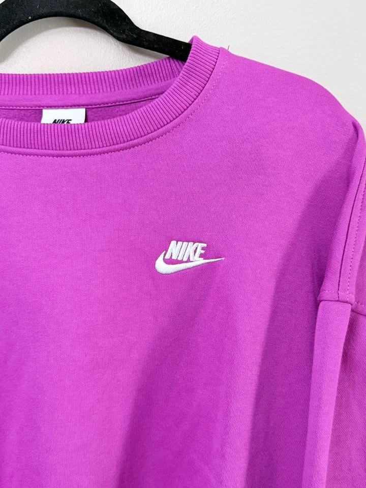 Nike Girls XL Cropped Fleece Sweatshirt - Pink/Purple - photo 2