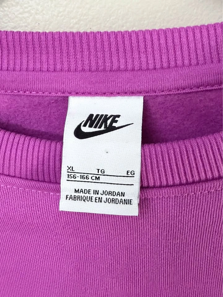 Nike Girls XL Cropped Fleece Sweatshirt - Pink/Purple - photo 3