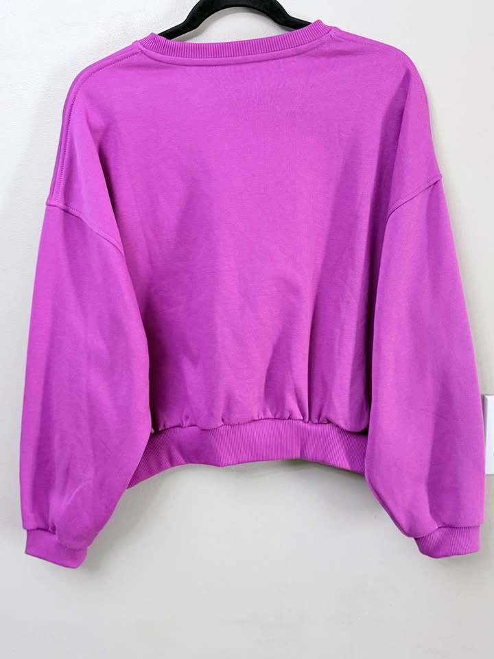 Nike Girls XL Cropped Fleece Sweatshirt - Pink/Purple - photo 4