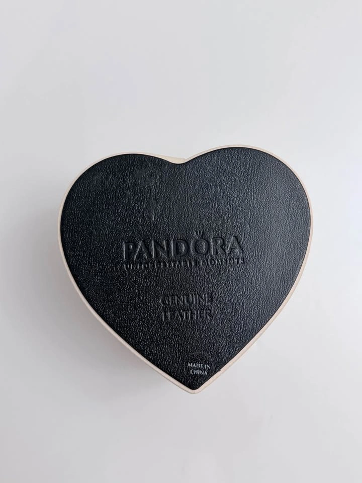 Pandora Genuine Leather Heart Jewelry Box - 2 Tier Swivel Case - photo 5