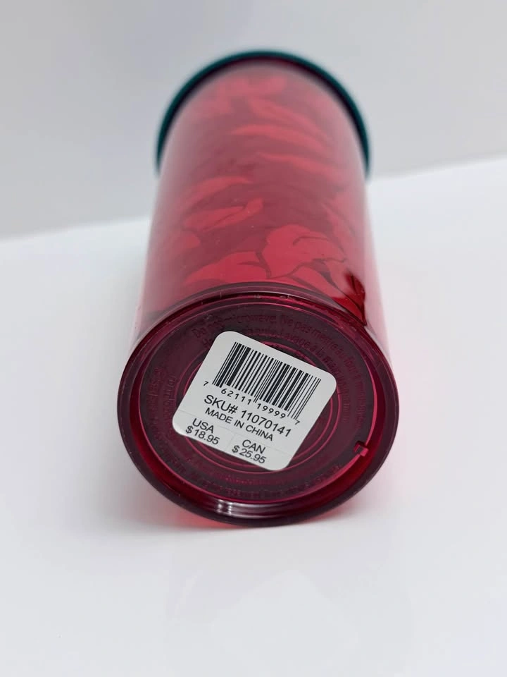 Starbucks Red & Teal Iced Coffee Tumbler Cup 24oz - photo 2