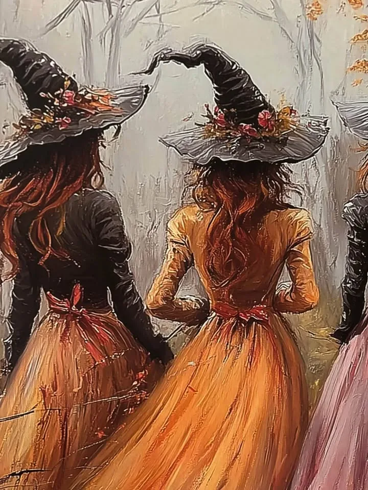Beautiful Red Haired Three Witches Canvas Wall Art image indicator(2)