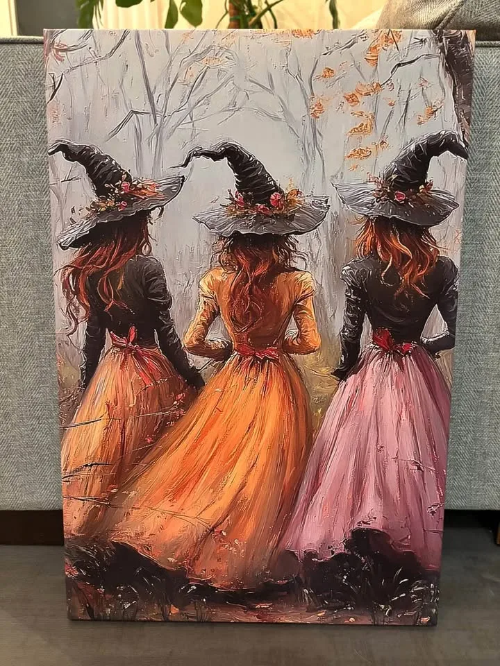Beautiful Red Haired Three Witches Canvas Wall Art image indicator(4)