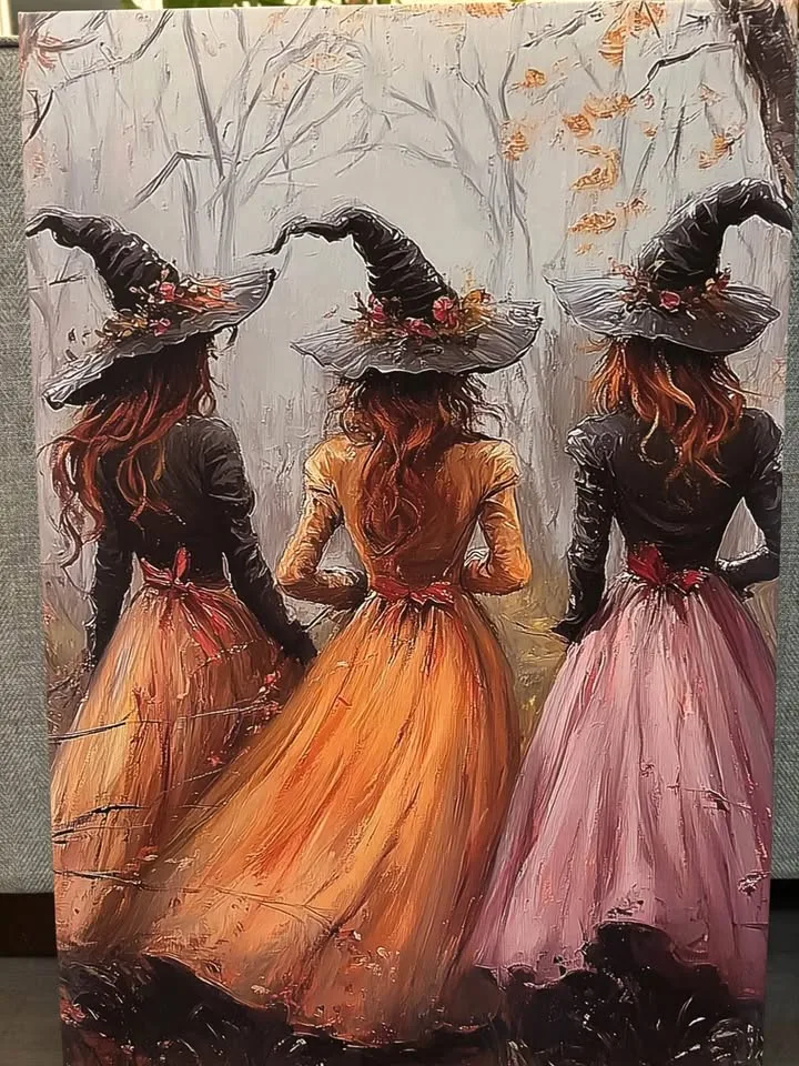 Beautiful Red Haired Three Witches Canvas Wall Art image indicator(5)