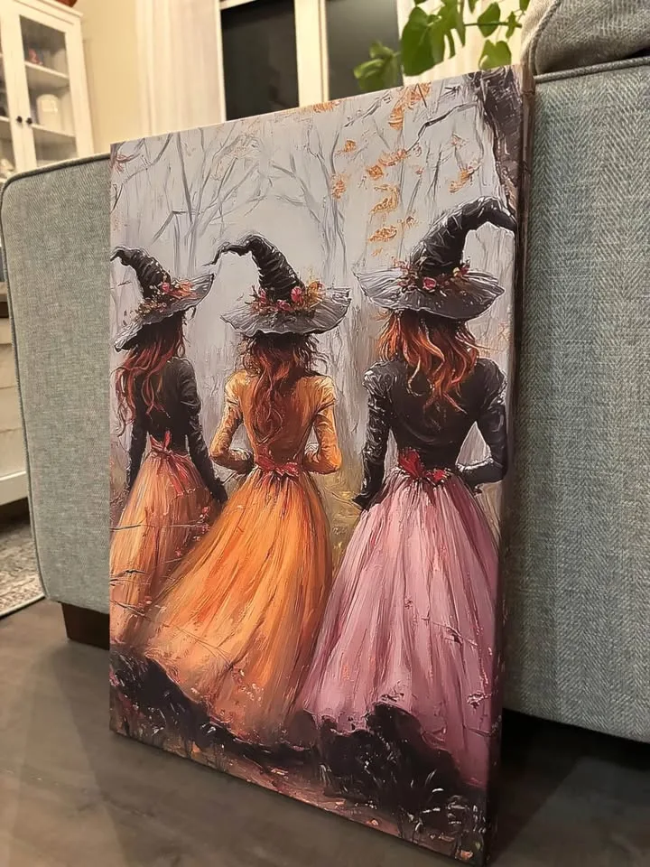 Beautiful Red Haired Three Witches Canvas Wall Art image indicator(6)