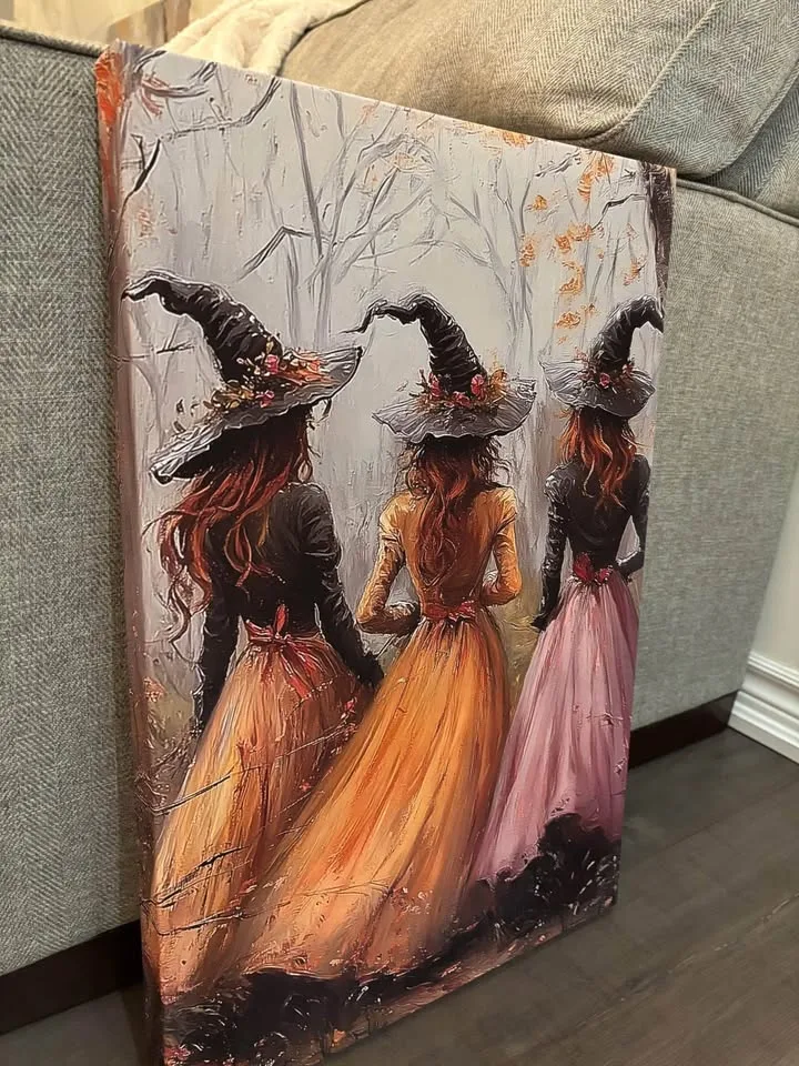 Beautiful Red Haired Three Witches Canvas Wall Art image indicator(8)