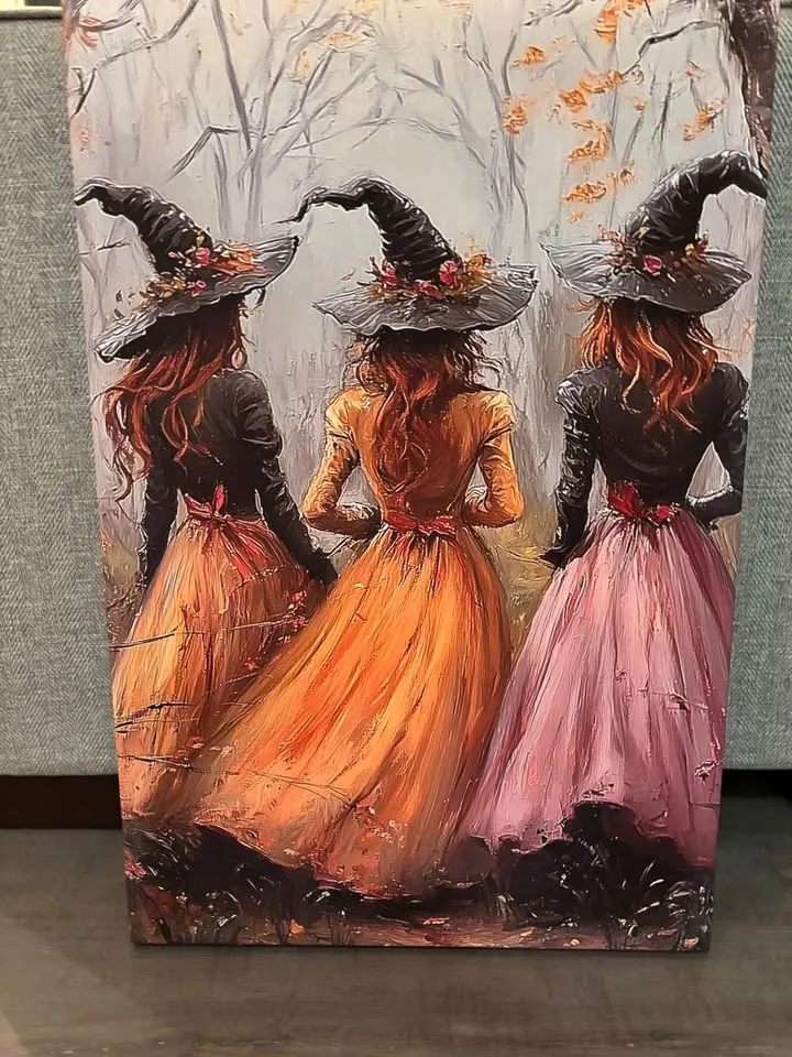 Beautiful Red Haired Three Witches Canvas Wall Art image indicator(9)