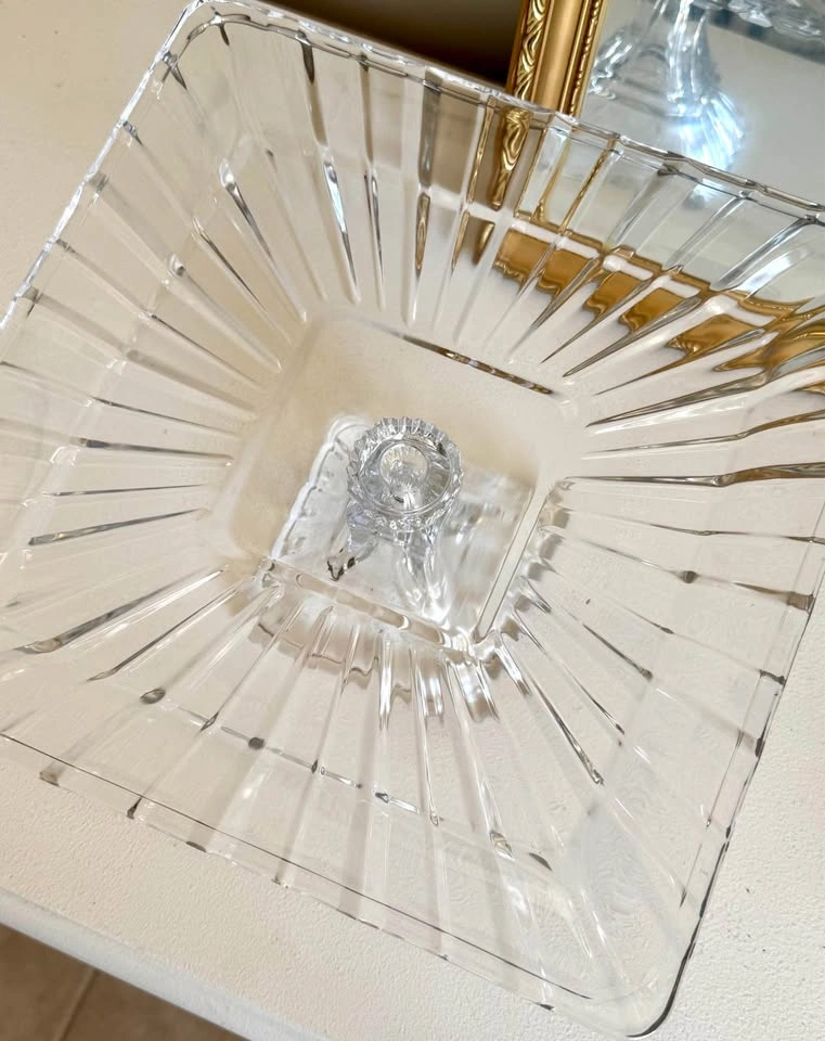 Square Glass Cake Stand w Cake Server - photo 5