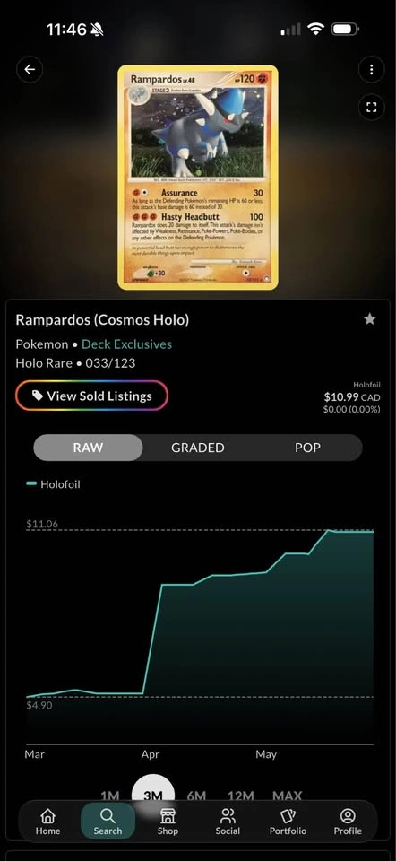 Pokemon Cosmos Holo Rampardos (2007) - photo 4