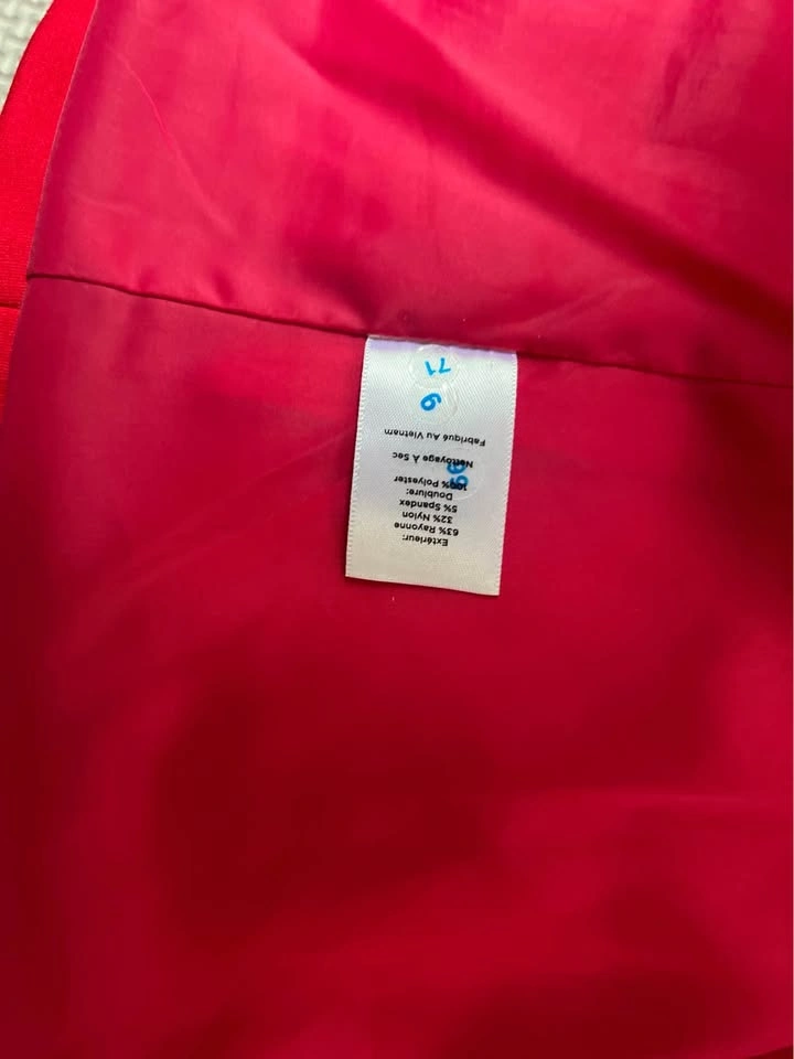 TALBOTS Red Ruffled Blazer Jacket Size 4 - photo 4