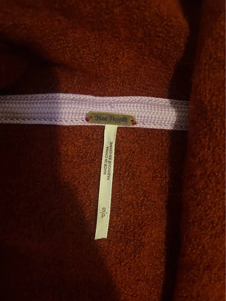 Free People Red Burgundy Shawl Collar Cardigan Small - photo 2