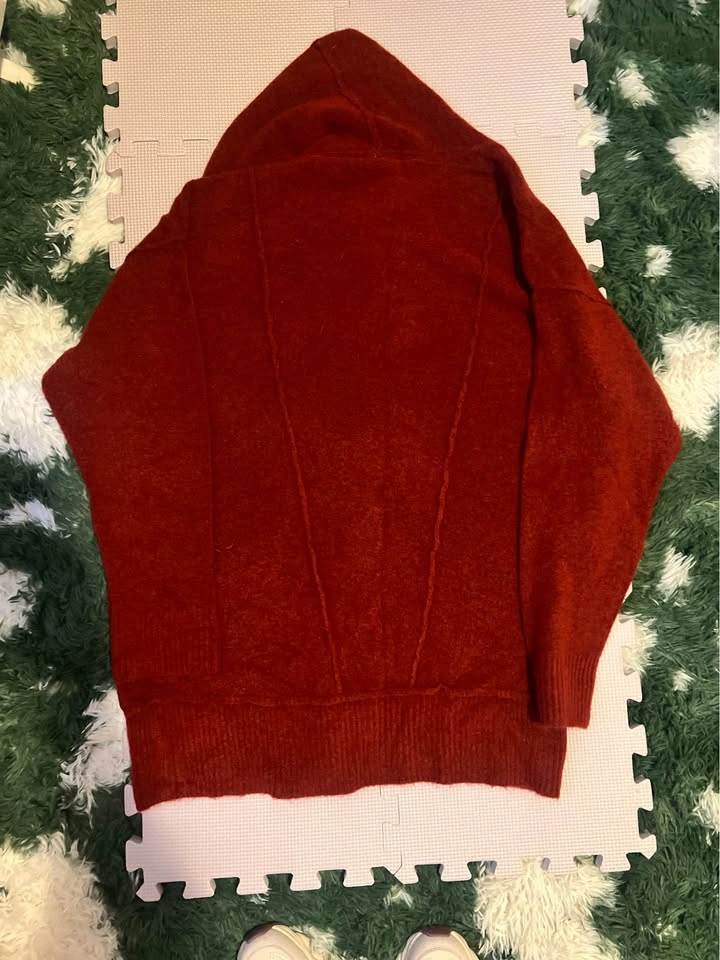 Free People Red Burgundy Shawl Collar Cardigan Small - photo 4