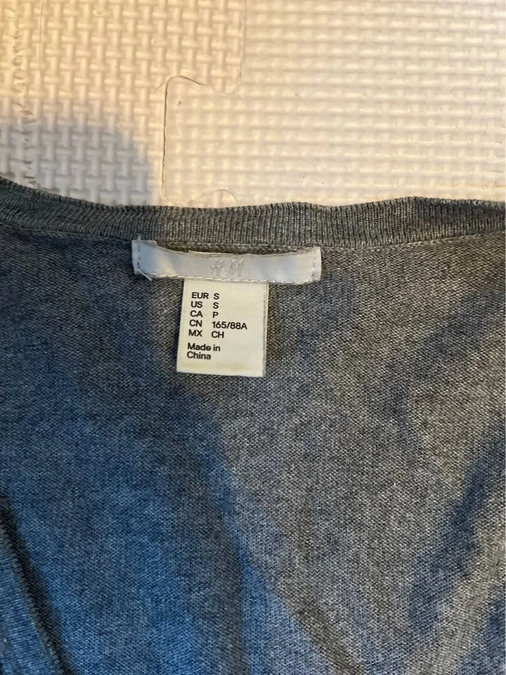 H&M Grey Cardigan w Black Lace Size S - photo 2