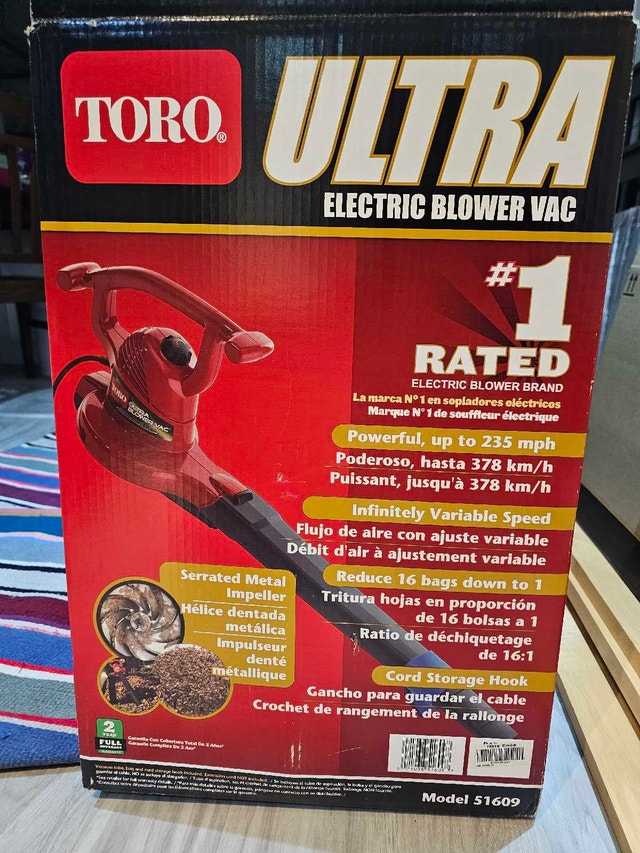 Toro Ultra 3-in-1 Electric Blower Vac — Model 51609