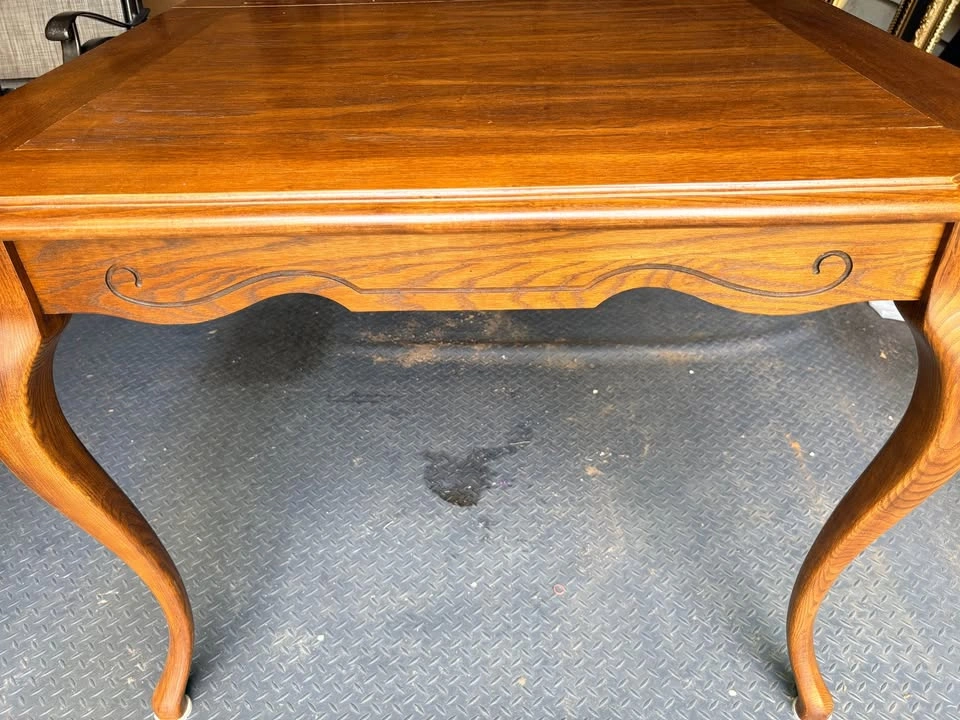 Wood Dining Table with Extension and 8 Cane Back Chairs - photo 2