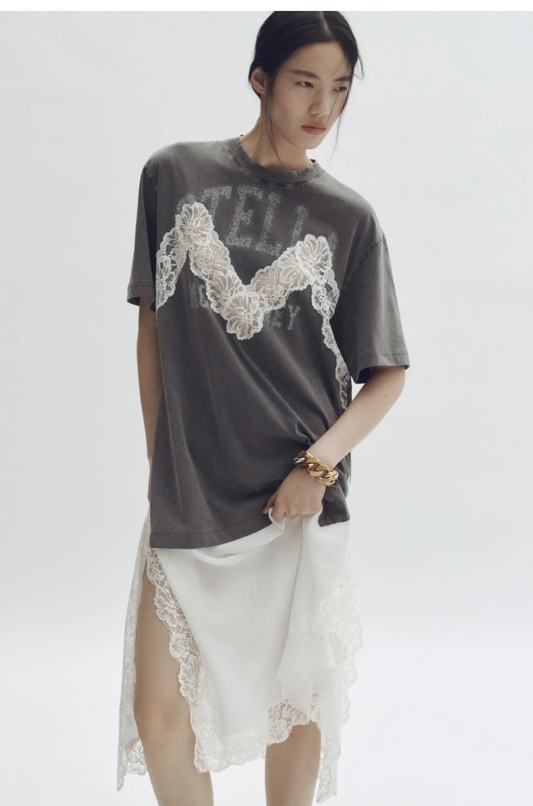 Stella McCartney X H&M - LACE TRIM TEE DRESS - SMALL - New with - photo 3