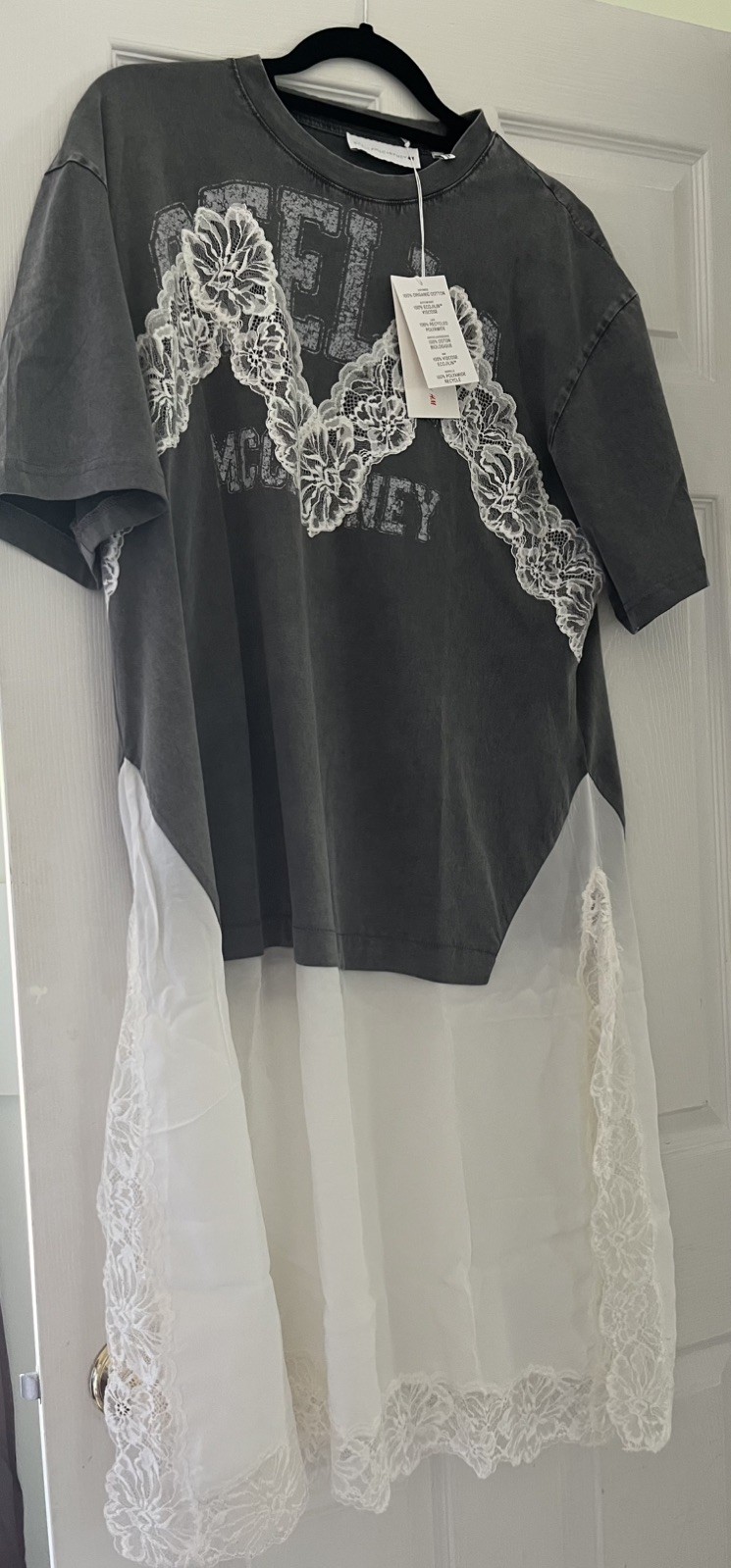 Stella McCartney X H&M - LACE TRIM TEE DRESS - SMALL - New with - photo 4