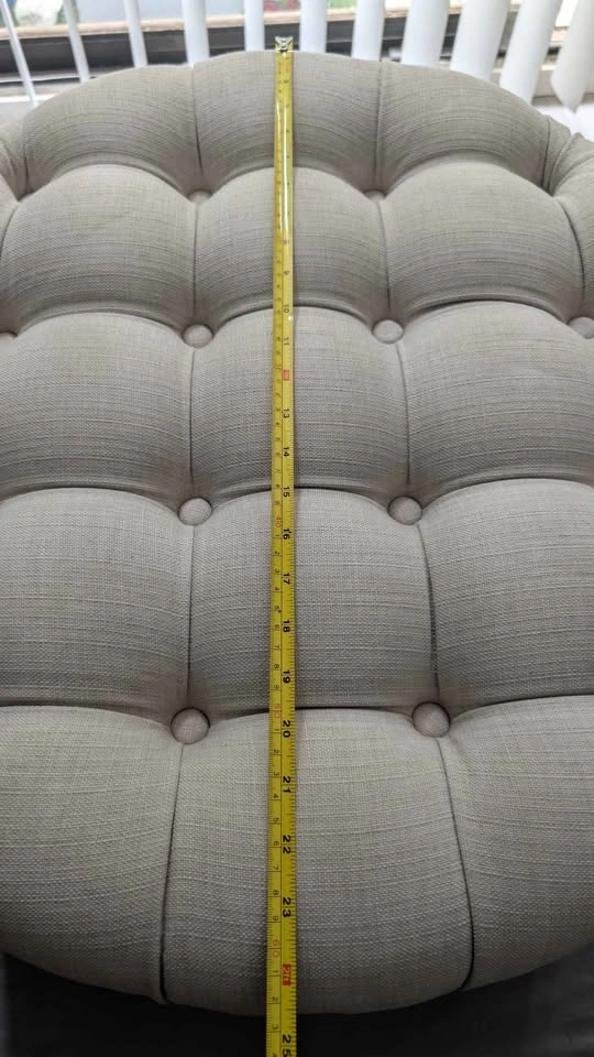 2 Tufted Round Storage Ottomans - photo 3