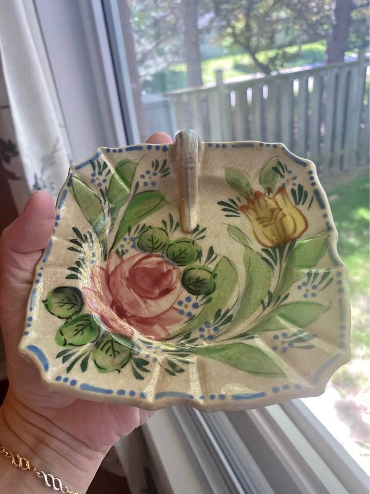 Vintage Hand Painted Finger Plate (Lemon or Nappy Plate)