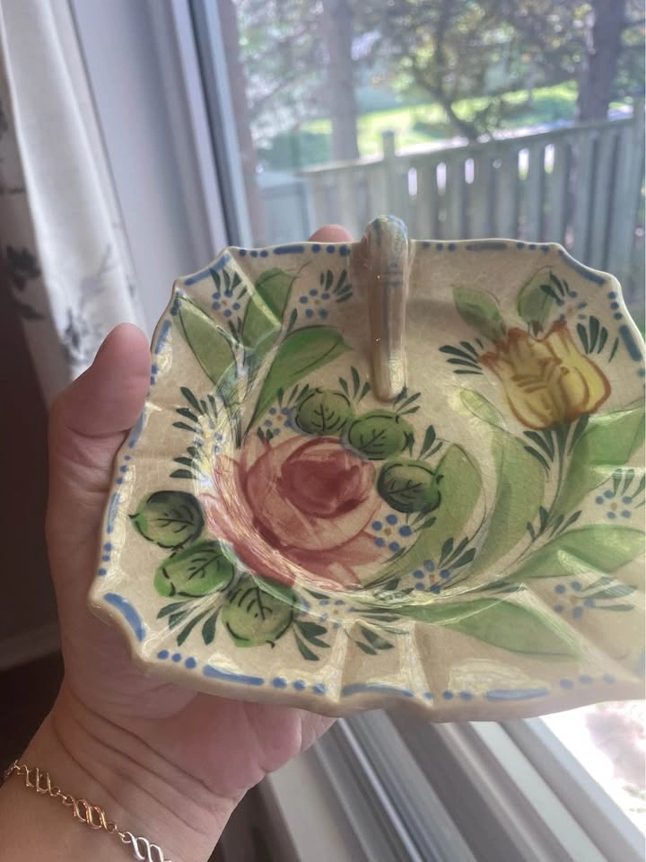 Vintage Hand Painted Finger Plate (Lemon or Nappy Plate) - photo 2