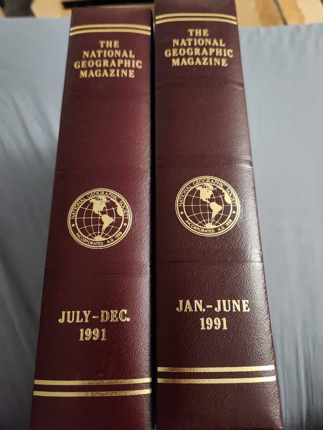 National Geographic Magazine Bound Volumes Complete 1991 Set