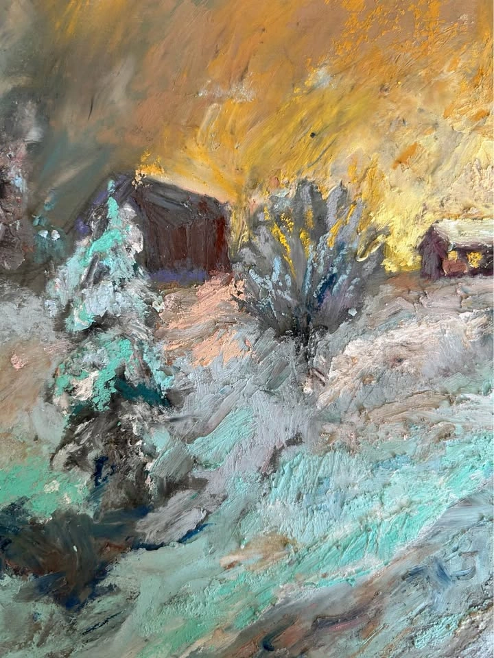 “Mighty Winter” Original Oil Pastel painting - photo 4
