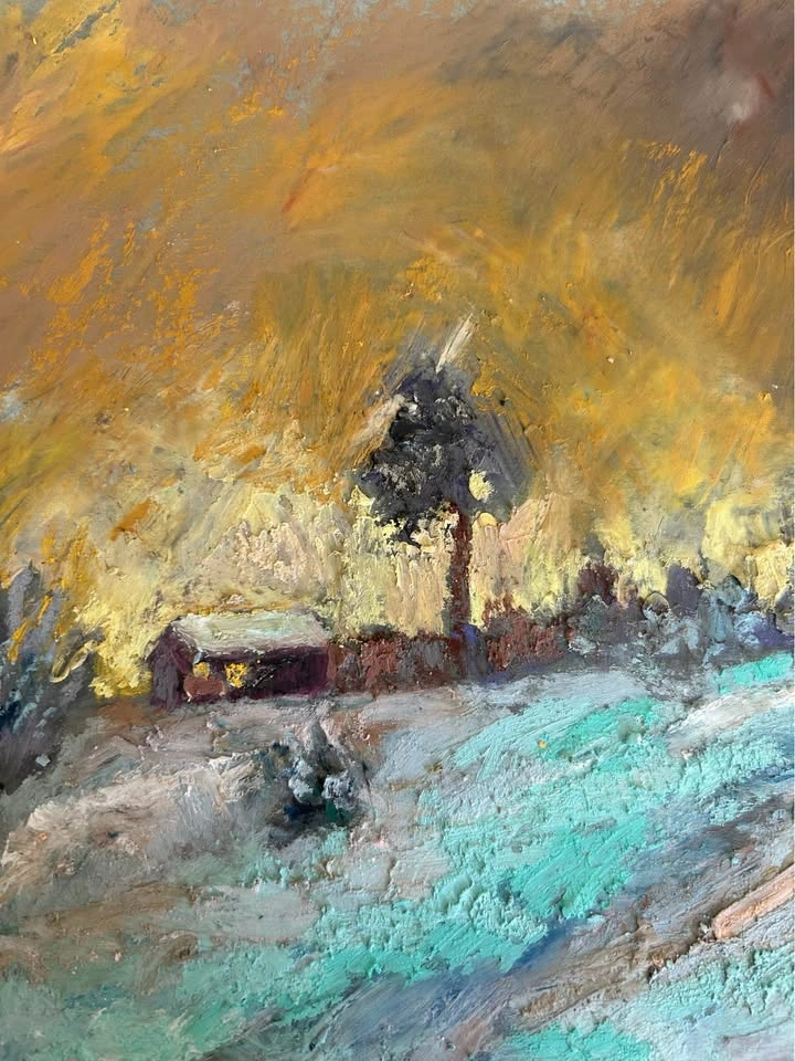 “Mighty Winter” Original Oil Pastel painting - photo 5