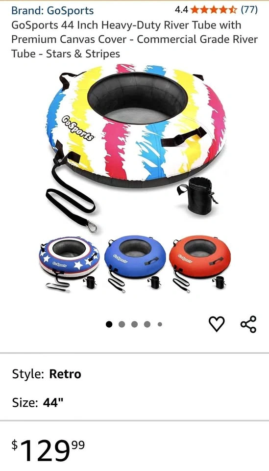 BRAND NEW Heavy-Duty River Tube with Premium Canvas Cover