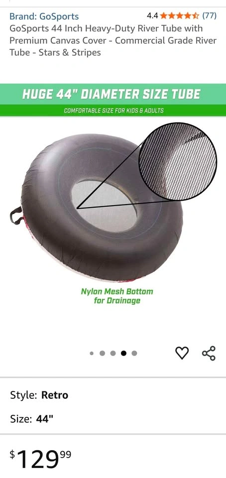 BRAND NEW Heavy-Duty River Tube with Premium Canvas Cover - photo 4