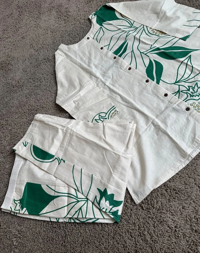 Pure cotton linen cord set - photo 3