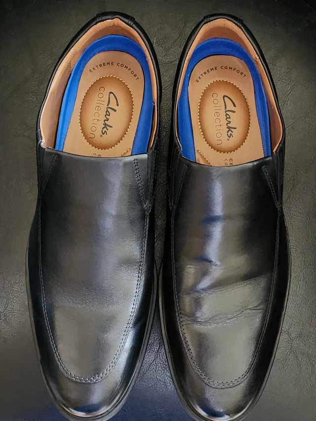 Clarks Mens Whiddon Step Black Leather Loafers Shoes (M) 9 - photo 2