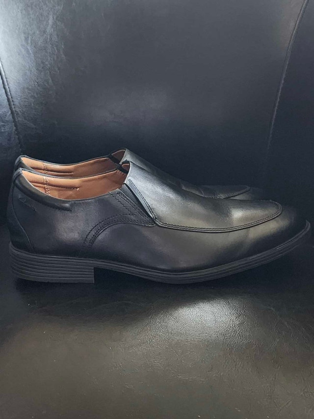 Clarks Mens Whiddon Step Black Leather Loafers Shoes (M) 9 - photo 3