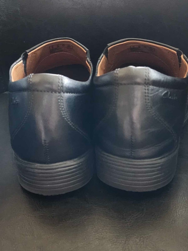 Clarks Mens Whiddon Step Black Leather Loafers Shoes (M) 9 - photo 4
