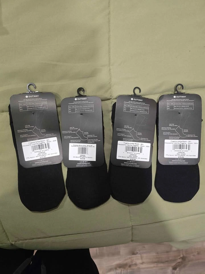 OUTWAY Black Ankle Socks M/L - 4 Pairs - photo 2
