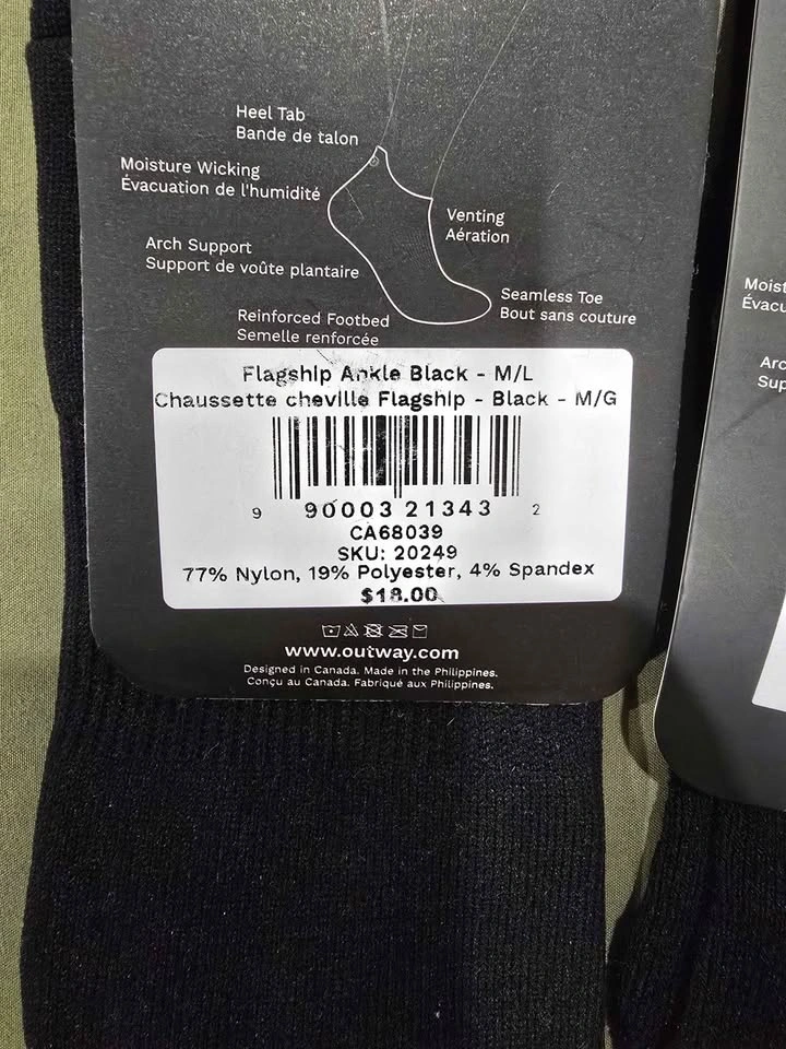 OUTWAY Black Ankle Socks M/L - 4 Pairs - photo 3