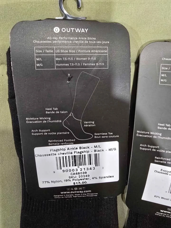 OUTWAY Black Ankle Socks M/L - 4 Pairs - photo 4