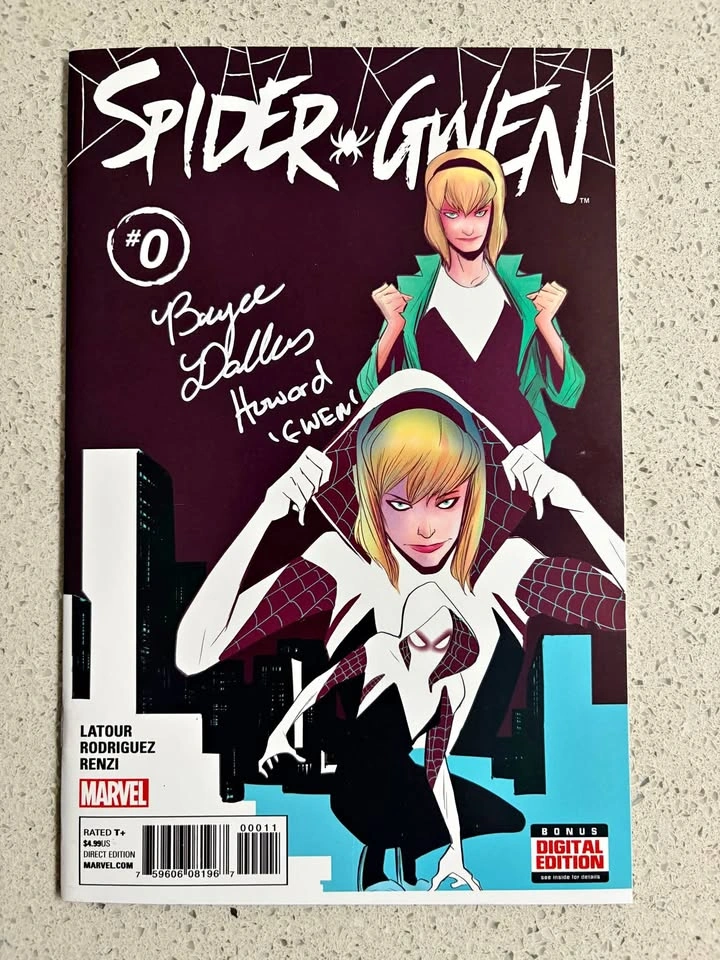 Spider-Gwen #0 (2015) Marvel Comics Signed By Bryce Dallas Howar