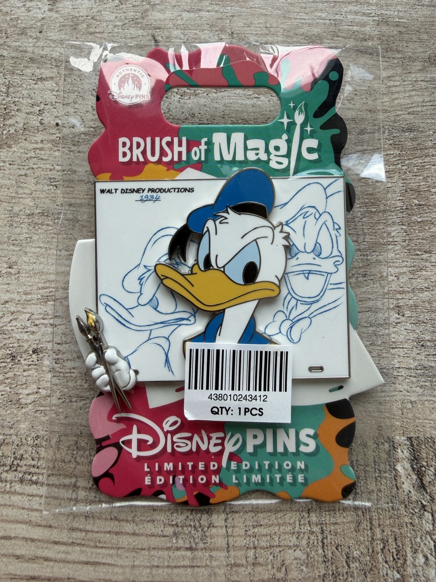 2026 Disney Pin Brush Of Magic Donald Duck LE 3750