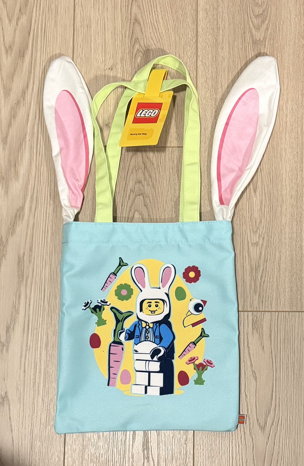 LEGO Bunny Ear Tote Bag w/ Bunny & Chicken Suit Guy Print