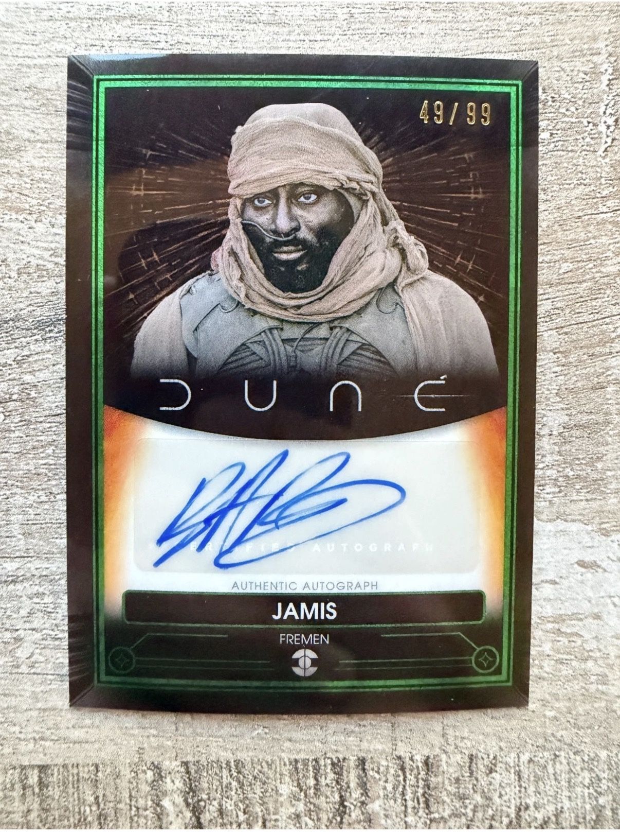 2024 Topps Chrome Dune Jamis Auto Green /99 Babs Olusanmokun