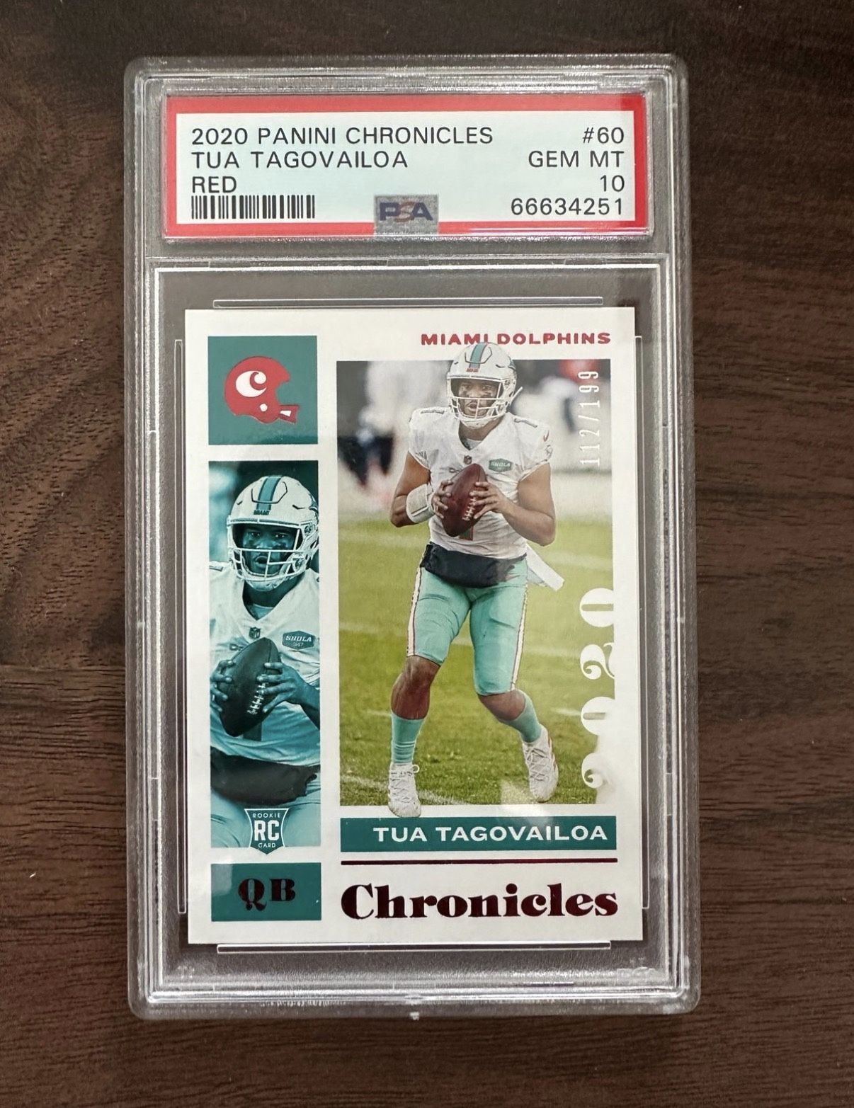 2020 Panini Chronicles Tua Tagovailoa #60 Red /199 PSA 10 RC