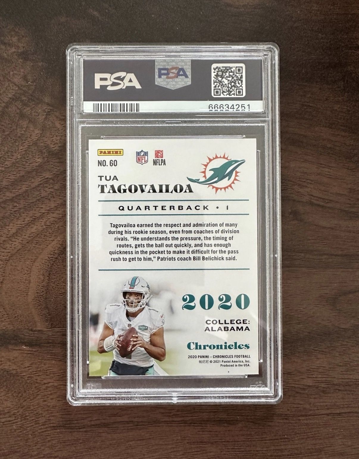 2020 Panini Chronicles Tua Tagovailoa #60 Red /199 PSA 10 RC - photo 2